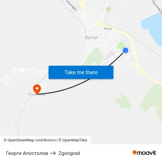 Георги Апостолов to Zgorigrad map