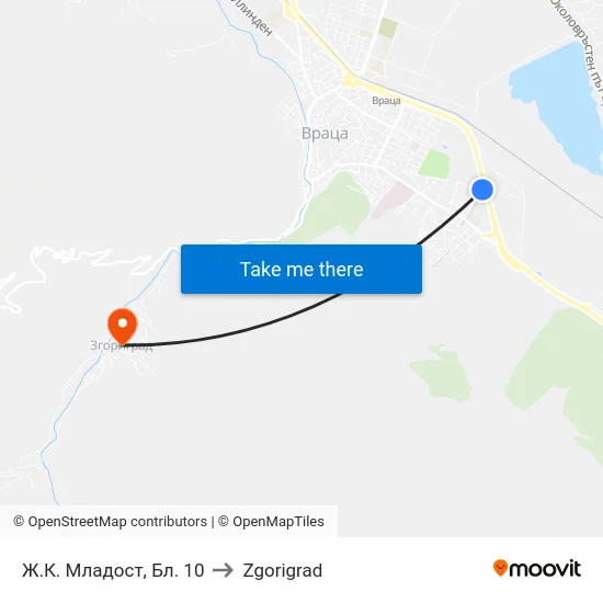 Ж.К. Младост, Бл. 10 to Zgorigrad map