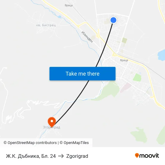 Ж.К. Дъбника, Бл. 24 to Zgorigrad map