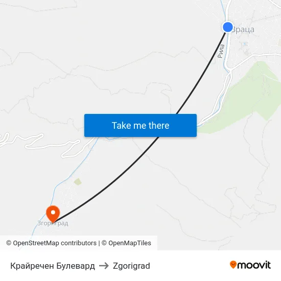 Крайречен Булевард to Zgorigrad map