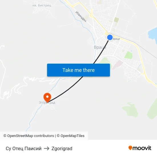 Су Отец Паисий to Zgorigrad map