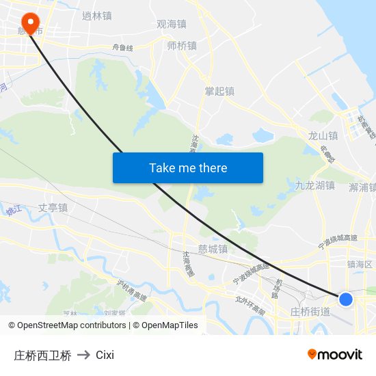庄桥西卫桥 to Cixi map