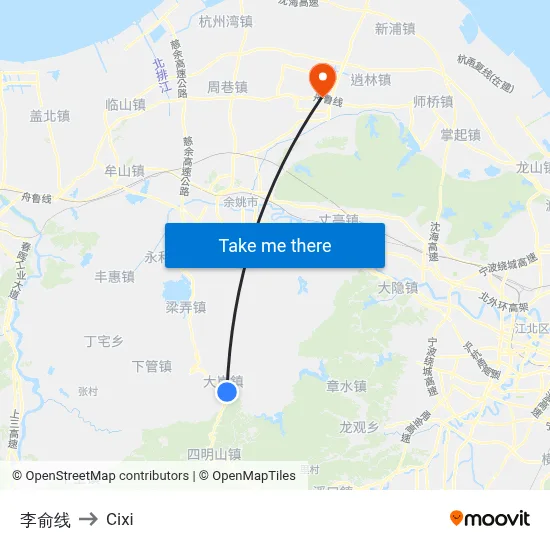李俞线 to Cixi map