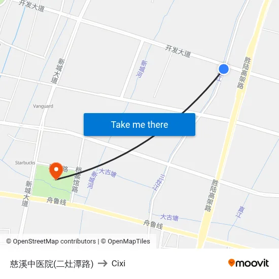 慈溪中医院(二灶潭路) to Cixi map