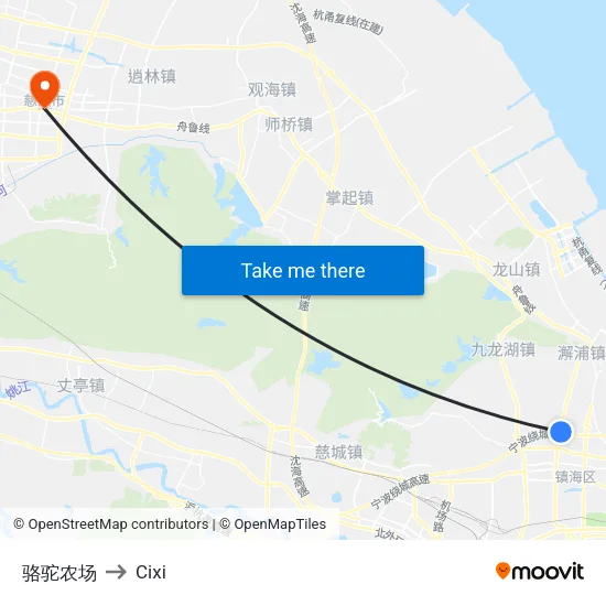 骆驼农场 to Cixi map