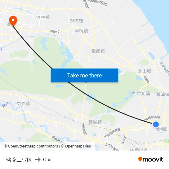 骆驼工业区 to Cixi map
