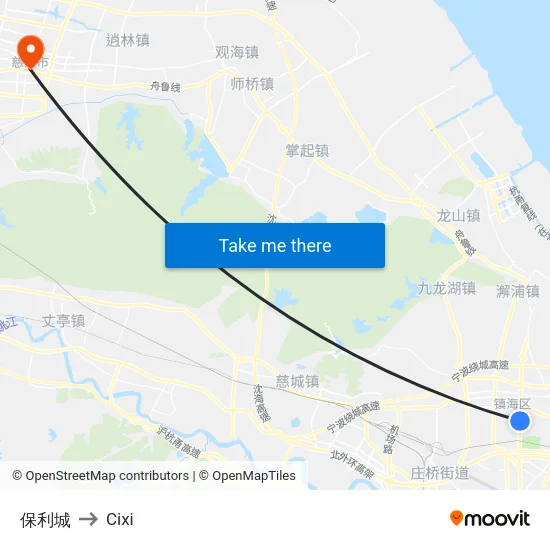 保利城 to Cixi map