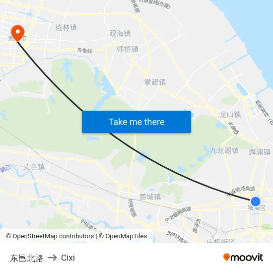 Dongyi North Road to Cixi map
