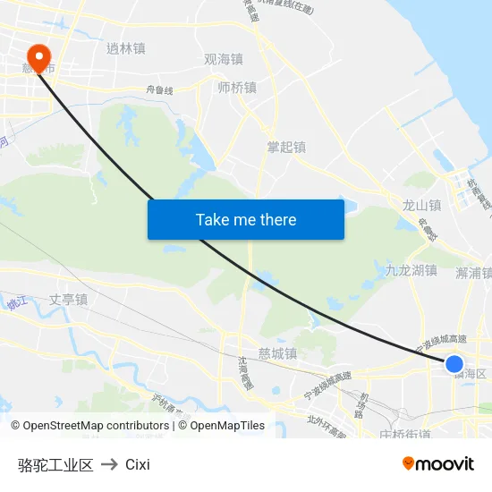 骆驼工业区 to Cixi map
