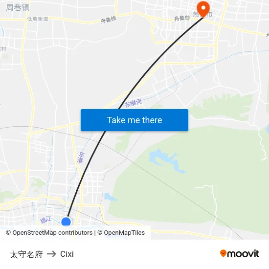 Taishou Mansion to Cixi map