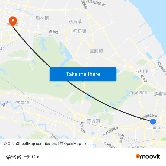 荣骆路 to Cixi map