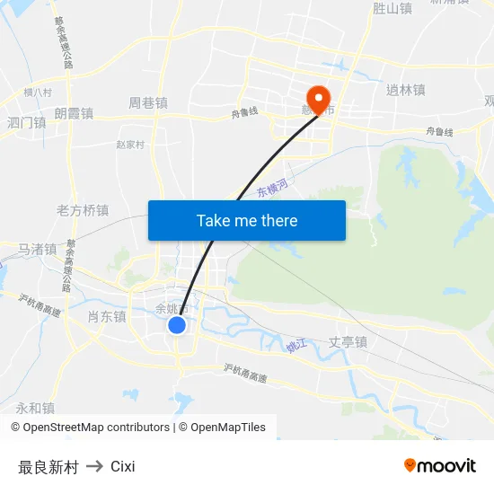最良新村 to Cixi map