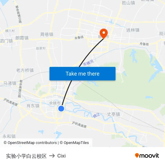 Experimental Elementary School Baiyun Campus to Cixi map