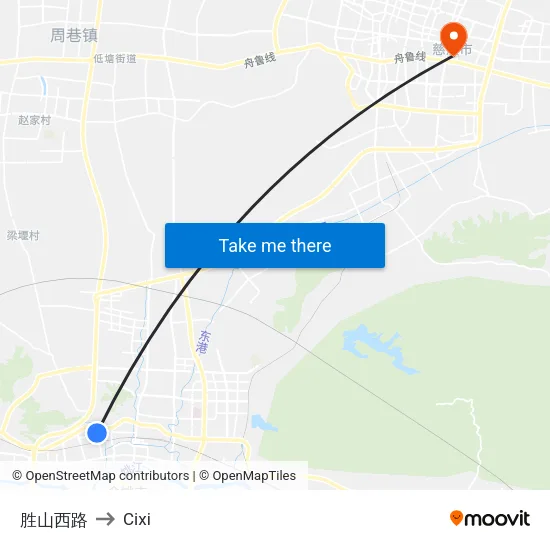 胜山西路 to Cixi map
