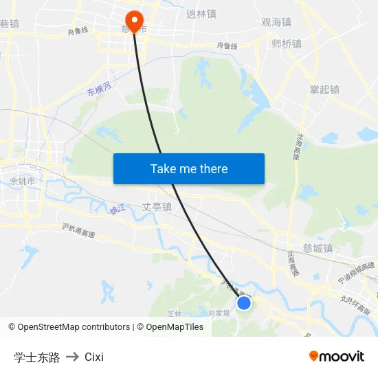 Xueshi East Road to Cixi map