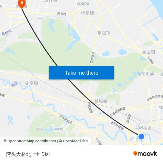 湾头大桥北 to Cixi map