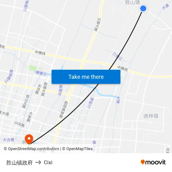 胜山镇政府 to Cixi map