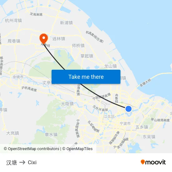 Hantang to Cixi map