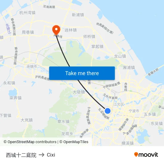 西城十二庭院 to Cixi map
