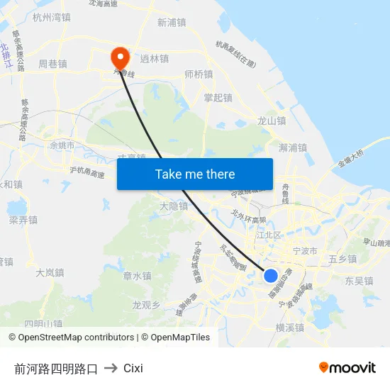 Qianhe Road - Siming Road Intersection to Cixi map