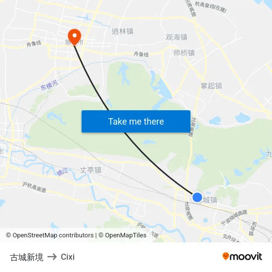 古城新境 to Cixi map