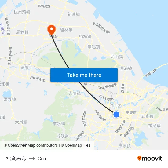 写意春秋 to Cixi map