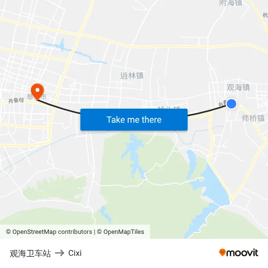 观海卫车站 to Cixi map