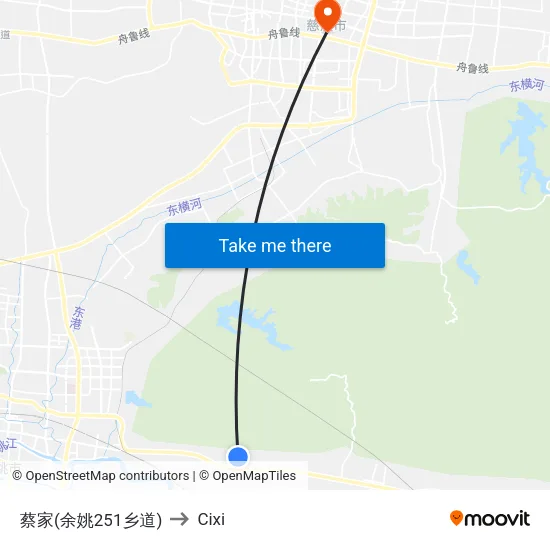 蔡家(余姚251乡道) to Cixi map