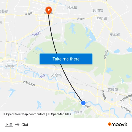 Shang Huang to Cixi map