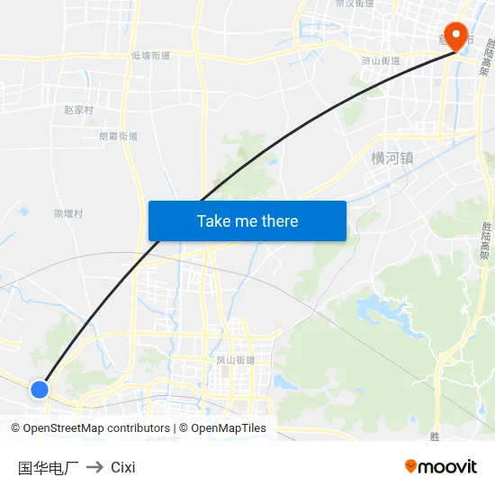 Guohua Power Plant to Cixi map