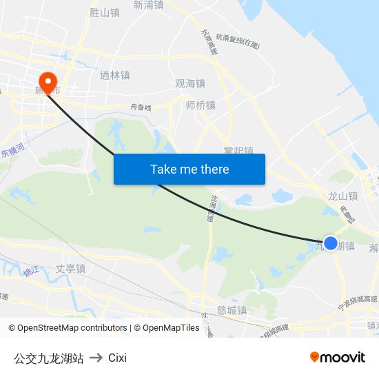 公交九龙湖站 to Cixi map