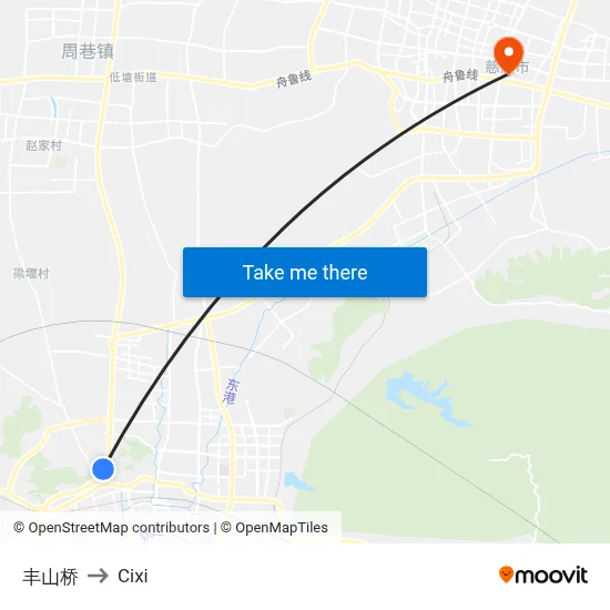 丰山桥 to Cixi map