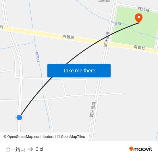 金一路口 to Cixi map