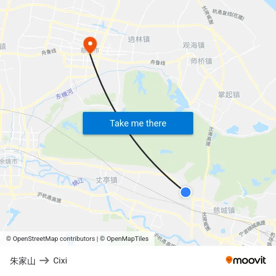 朱家山 to Cixi map