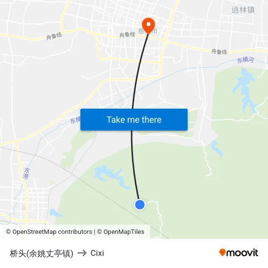 桥头(余姚丈亭镇) to Cixi map
