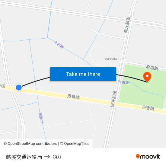 Cixi Transportation Bureau to Cixi map