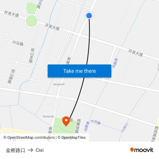 金桥路口 to Cixi map