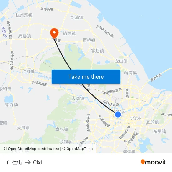 广仁街 to Cixi map