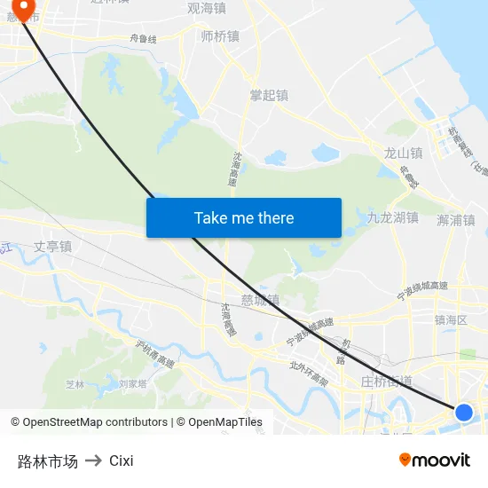 路林市场 to Cixi map