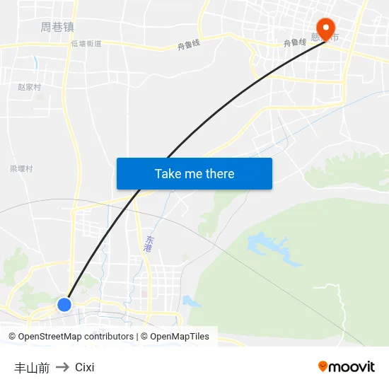丰山前 to Cixi map