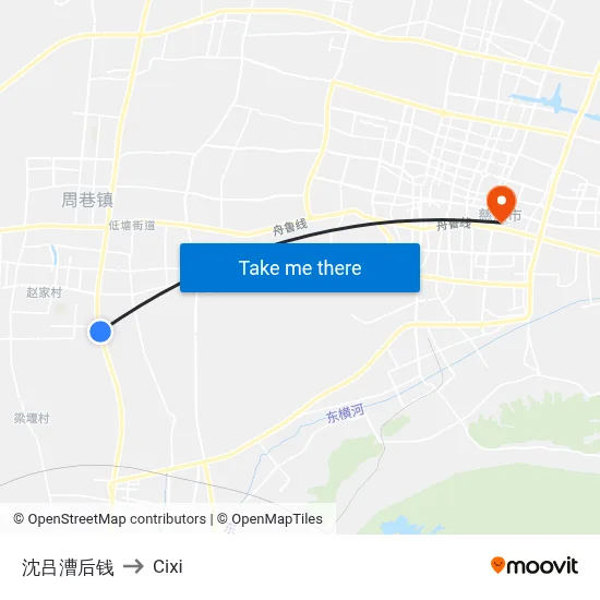 沈吕漕后钱 to Cixi map