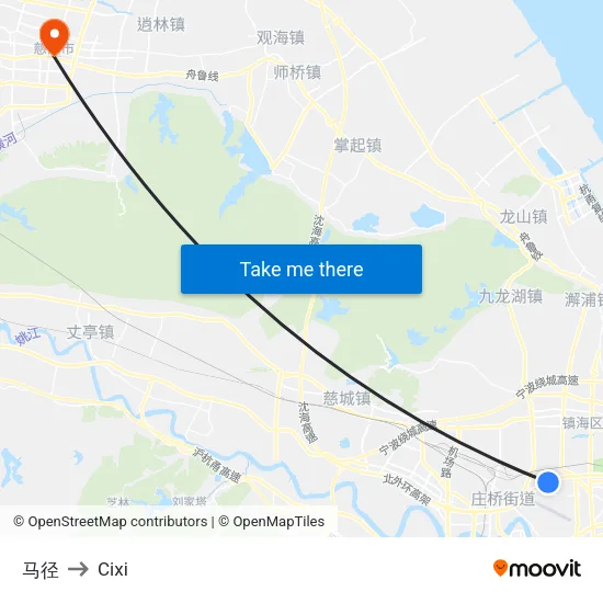 马径 to Cixi map