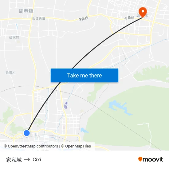 家私城 to Cixi map