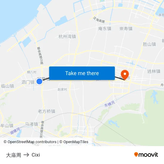 Damiao Zhou to Cixi map