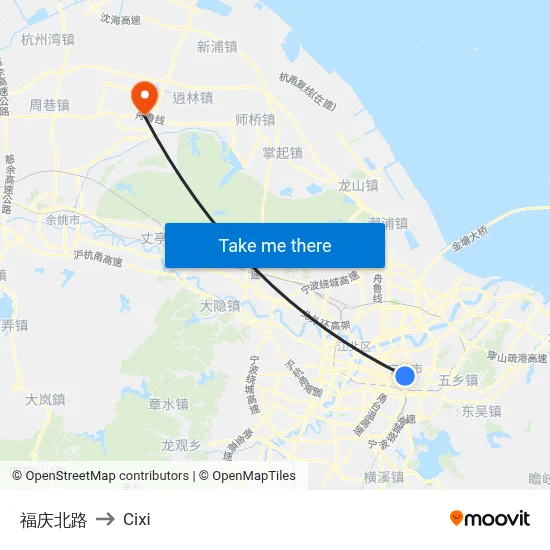 福庆北路 to Cixi map