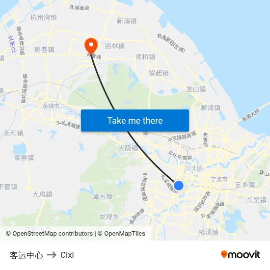 Passenger Transport Center to Cixi map