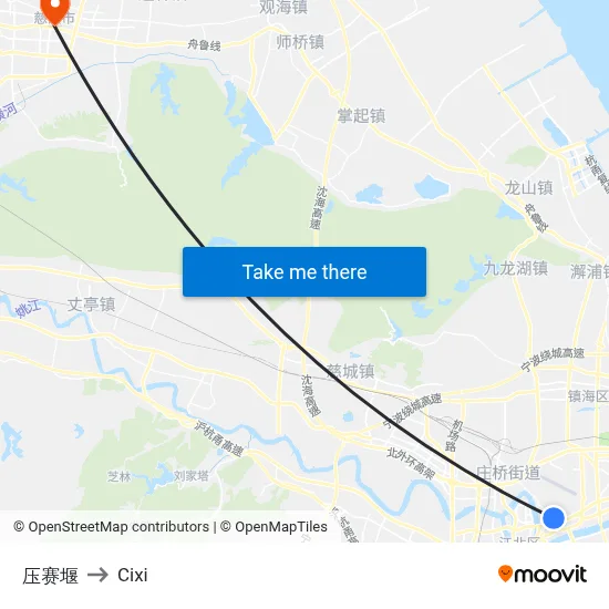 压赛堰 to Cixi map