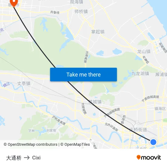 Datong Bridge to Cixi map