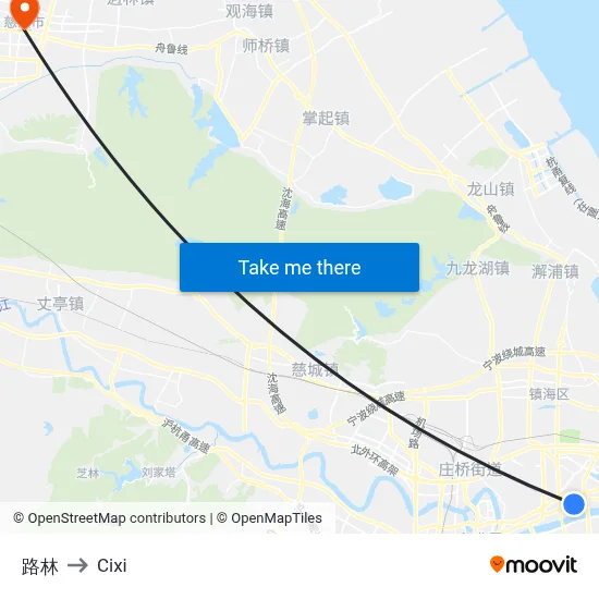路林 to Cixi map