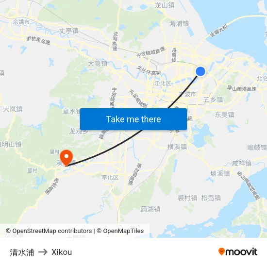清水浦 to Xikou map